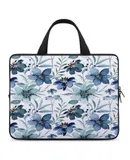 Blue Flower Pattern Laptop Bag Women Man 10 12 13 15 17 Inch Office Notebook Travel Computer Handbag Waterproof Bag Notebook Cover