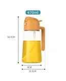 Kitchen portable spray-in-one dual-purpose oil bottle household two-in-one glass automatic opening and closing spray bottle spray-orange