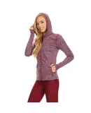 Women's Seamless Full Zipper Jacket with Hoodie and Thumb Holes