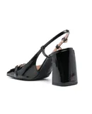 Love Moschino Women Square Toes Pump Adjustable Strap Leather Shoes 000-Black