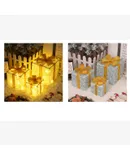 Christmas Lighted Gift Boxes, Set of 3 Christmas Decorations for Home, Light up Christmas Ornaments, Green Unicorn Christmas Gift Box