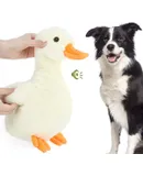 Squeak Plush Duck Dog Toy, Large 12'' Super Soft Plush Stuffed Duck-Shaped Pet Toys, Crinkle Paper Rattle Pet Biting Training Chew Toys Non-Toxic Plush Doll for Pet Dogs, Light Yellow/Orange