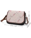 Pink Wild Flowers on Isolated Pastel Vintage Crossbody Bag for Women Medium Leather Hobo Bags Shoulder Bag Classic City Leather Satchels