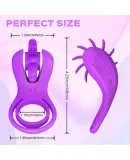 JUNTAME Licking Sex Toy & Vibrating Dual Penis Ring, Tongue Clit Licker & Cock Ring Penis Cock Ring Vibrator With Rotating Tongue, Vibrating Ring Penis Ring Male Female Couple Sharing