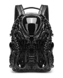 Fashion Unique Alien Backpack Personality Predator Street Punk Style Unisex Backpack ,Black