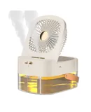 Humidifying spray fan desktop remote control timer mini chiller fan wind power mute USB fan-white