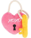 P.L.A.Y. Cute Plush Dog Toys Love Bug Valentine's Day Themed Durable Squeaker Chew Toy, Great for Puppies & Small, Medium, Large Dogs Machine Washable, Recycled Materials (Love You a Lock Heart)