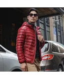 Pinghu men's lightweight waterproof foldable hooded down jacket