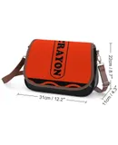 Orange Crayon Costume Vintage Crossbody Bag for Women Medium Leather Hobo Bags Shoulder Bag Classic City Leather Satchels