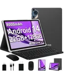 2025 Android 14 Tablet 10 inch Octa-Core Tablets with 22GB RAM+128GB ROM，8000mAh Large Battery,1280x800 IPS HD Touch Screen,Support Widevine L1,Keyboard & Mouse Included-Black
