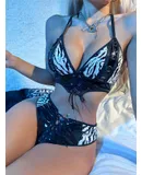 Lingerie, Women'S Leather Lingerie, Nightclub Floral Lingerie Sets, Halter Lingerie