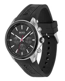 Reloj Hugo Boss Hombre | Coleccion Distinc | Modelo 1513855 | Caja Redonda | Ø 46mm Acero inoxidable | Cierre Hebilla | Movimiento Cuarzo | Dial Negro | Cristal Mineral | Correa Silicona Negro | 50m / 5 ATM | Línea Casual