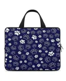 Blue And White Dog Paws on Dark Blue Background Laptop Bag Women Man 10 12 13 15 17 Inch Office Notebook Travel Computer Handbag Waterproof Bag Notebook Cover