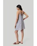 Short Tent Dress in Linen Stripes
