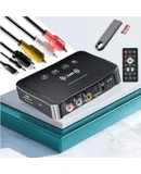 Bluetooth Adapter USB 5.0, POMME NFC Bluetooth Adapter Car 3 in 1 Bluetooth Transmitter, 3.5 mm AUX/RCA Bluetooth Adapter Stereo System Bluetooth Audio Adapter for Speaker, TV, Computers and Car