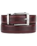 Mio Marino Men's Paramount Leather Ratchet Belt-Mahogany-Adjustable from 38