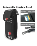 I Love Jesus Pu Leather Crossbody Phone Bag Card Slots Flip Phone Purse With Adjustable Strap 7.6x4.9inch