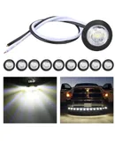 10 PCS 3/4 Inch Round LED Clearance Light LED Front Rear Side Marker Indicator Light Marker Light for Truck RV Car Bus Trailer Van Caravan Boat