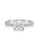 Rodiffy Moissanite 2.0Ct -2.5Ct Square Cushion Promise Bridal Ring