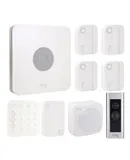 Ring Alarm 8-Piece Security Kit (2nd Gen) - White + Ring Wired Doorbell Plus Smart Wi-Fi Video Doorbell - Satin Nickel