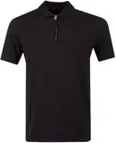 Hugo Boss Hugo Men's Dekok233 Black Half Zip Short Sleeve Polo T-Shirt