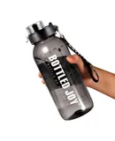 Water Bottle with Time Markings, BOTTLED JOY 1 Litre Sports Water Bottle with Handle Leakproof Reusable & BPA Free, Flip Cap with Cleaning Brush Daily Water Intake Bottle Ideal for Gym Office