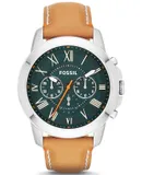 Reloj Fossil Hombre | Coleccion Grant | Modelo FS4918 | Caja Redonda | Ø 44mm Acero inoxidable | Cierre Hebilla | Movimiento Cuarzo | Dial Negro | Cristal Mineral | Correa Cuero Marrón | 50m / 5 ATM | Línea Deportiva