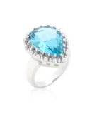 Solitaire Topaz Cocktail Ring