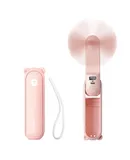 JISULIFE Handheld Mini Fan, 4800mAh,3 IN 1 Hand Fan, USB Rechargeable Small Pocket Fan [12-19 Working Hours] with Power Bank, Flashlight, Portable Fan for Travel/Summer/Concerts/Lash, Gifts for Women(Pink)