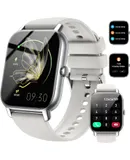 Smart Watch, 1.85" HD Smartwatch for Men Women，Activity Trackers for iOS/Android-P66D (Silver)