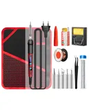 ANENG SL103 13pcs Mini Electric Soldering Iron with LCD Digital Display 180℃~500℃ Adjustable Temperature 60W Intelligent Soldering Iron Kit with Tweezers Tin Wire for Electronic Components Repair