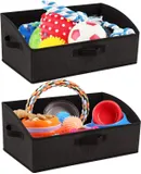 Collapsible Dog Toy Box Organizer-2Pack Large Dog Toy Bin with Handle Fabric Dog Treat Basket Open Dog Toy Chest for Organizing Pet Toys and Accessories Storage