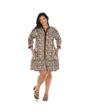 Plus Size Leopard Print Shift Dress