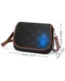 Abstract Honeycomb Vintage Crossbody Bag for Women Medium Leather Hobo Bags Shoulder Bag Classic City Leather Satchels
