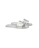 Tory Burch Women Footwear Double T Sport Slide Flat Sandals Silver