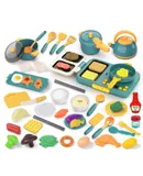 53PC Kids Kitchen Toy Set with Electronic Induction Cooktop,Toddler Pretend Cooking Playset with Play Pots, Pans