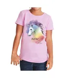Girls Crew Tee - Unicorn - Lilac by DelSol for Women - 1 Pc T-Shirt (YL)