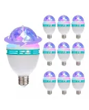 10 PCS LED Ball Bulb Lamp 3W E27 LED RGB Crystal Rotating Stage Bulb Voice Auto Rotating Stage Light