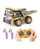PREPOP RC Dump Truck Toy for Kids, Remote Control Construction Toys Vehicle with Metal Bed and Light/Music, Birthday Gifts Ideas for Boys Age 6 7 8 9 10 Year Old and up