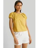 Balloon Sleeve Top in Mustard