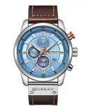 Men's Watch Analog Quartz Chronograph 30 Meter Waterproof Luminous Business Work Sports Casual Fashion Men's Watch， Blue