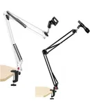 5 Core 2 Pieces Microphone Suspension Boom ARM Mic Stand, Adjustable Scissor Arm Stand With Mic Clip For Upgraded Studio Microphone