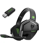 NUBWO G06 Dual Wireless Gaming Headset with Microphone for PS5, PS4, PC, Mobile, Switch: 2.4GHz Wireless + Bluetooth - 100 Hr Battery - 50mm Drivers - Green