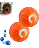 Smart Jumping Ball | Jumping Ball Dog Toy | Shaky Ball Toy for Dogs | Shaky Dog Ball | Interactive Dog Ball Automatic Moving Dog Toy | Automatic Rolling Ball for Dogs Interactive Dog Toys (2*Orange)