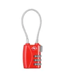 Cerraduras de Equipaje Aprobadas TSA ZHEGE, Cerradura de Cable de 3 Dígitos para Equipaje de Viaje, Maleta, Casilleros de Gimnasio (Rojo)