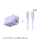 Anker mobile phone fast charging wall charger Apple 15 set purple Pro + 1.8m C-C fast charging cable
