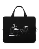 Drum Kit Black And White Laptop Bag Women Man 10 12 13 15 17 Inch Office Notebook Travel Computer Handbag Waterproof Bag Notebook Cover