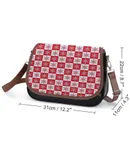 Christmas Snowflakes - Christmas Checker Snow Vintage Crossbody Bag for Women Medium Leather Hobo Bags Shoulder Bag Classic City Leather Satchels