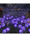 SpringFlower Halloween Outdoor Decoration, 2 Pcs Scary Eyeball Lights for Outdoor Patio, Lawn, Garden, Path, Party Decoration, LED Halloween Waterproof Lights, Multiple Colors to Choose From-6 heads purple eyeballs