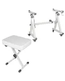 Keyboard Stand Adjustable z Style Piano Riser + Keyboard Piano Bench - WHITE